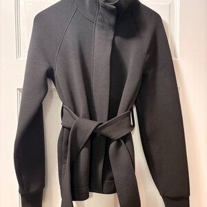 Calia XS Soft Scuba Zip -Up and Wrap Black Jacket